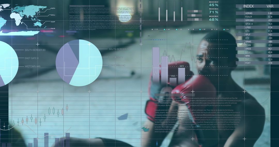Boxer with Data Visualization Overlay in Gym