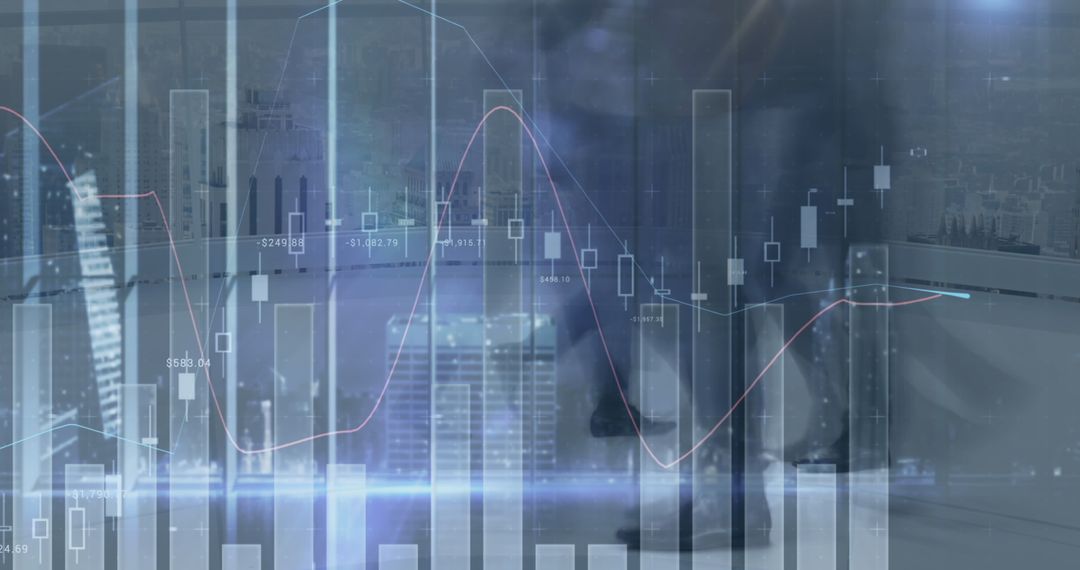 Business People with Forex Graph Overlay in Office