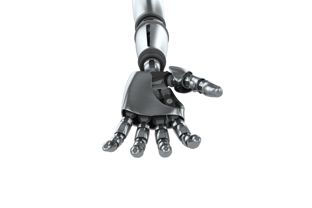 Transparent Robotic Hand Reaching Out for Connection Illustration