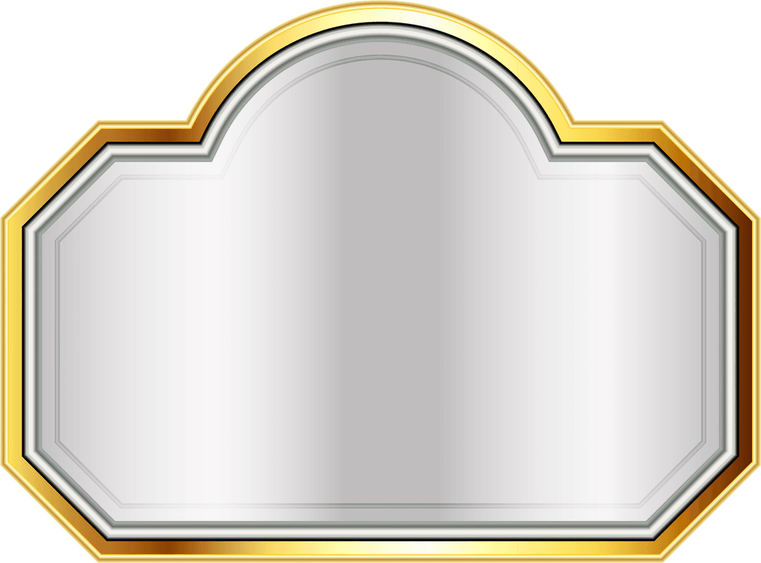 Elegant Gold-Trimmed Badge with Copy Space on Transparent Background