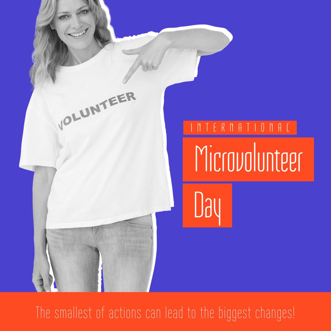 International Microvolunteer Day Concept with Dedicated Volunteer