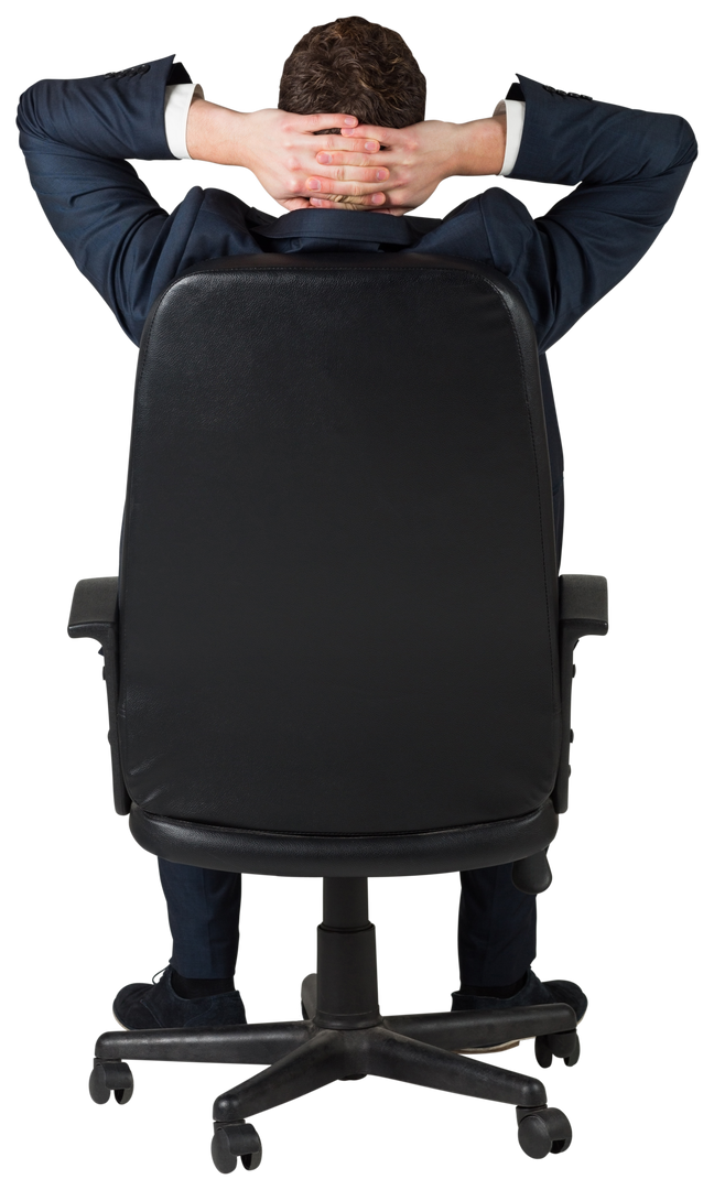 Transparent businessman sitting on swivel chair from the back - Download Free Stock Images Pikwizard.com