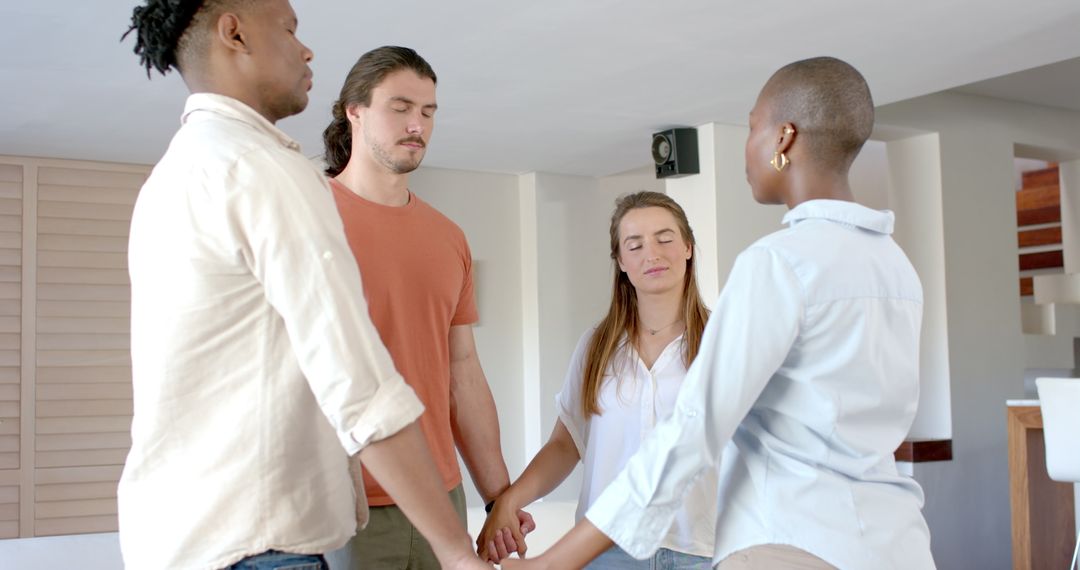 Diverse Friends Holding Hands, Embracing Unity and Togetherness