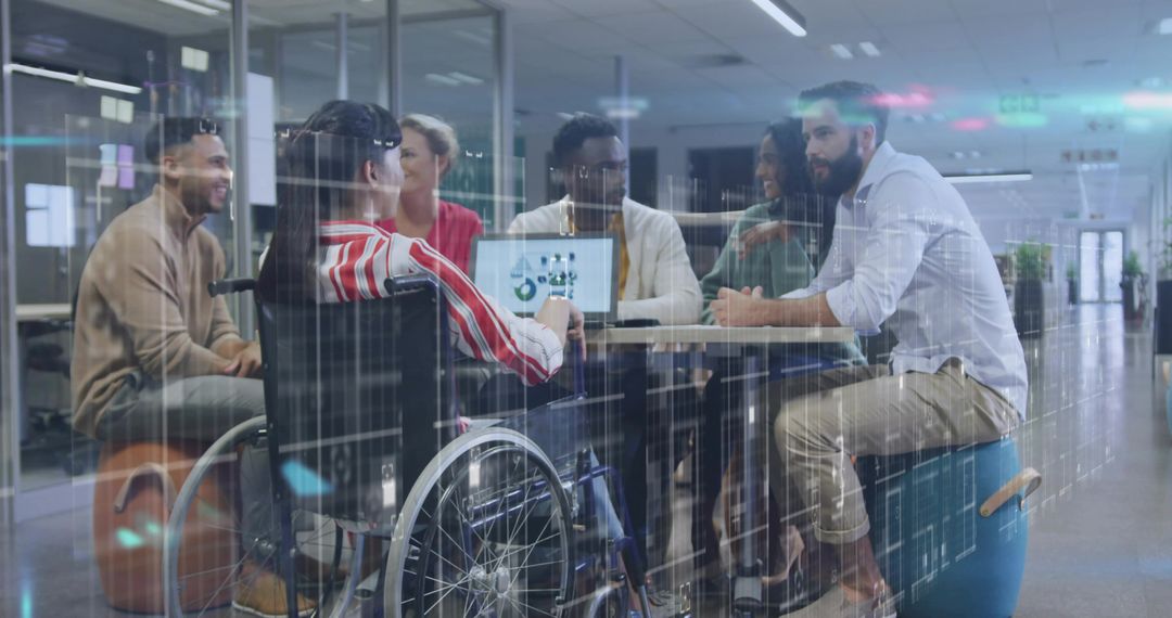 Diverse Team Collaborating in Modern Office Setting on New Project