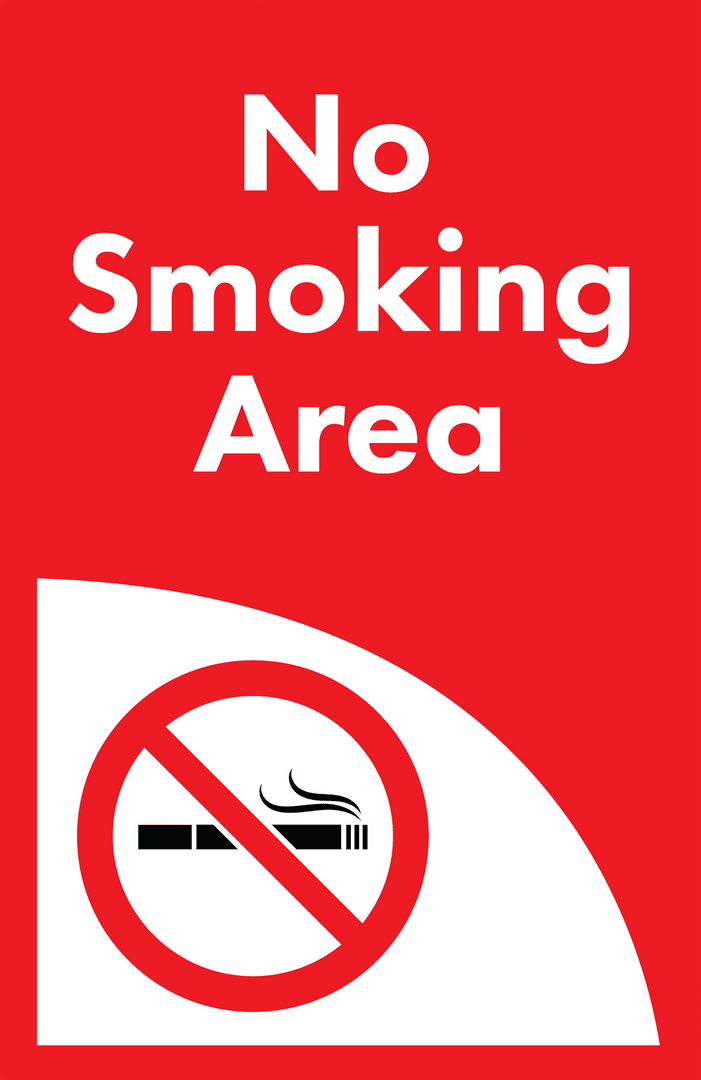 No Smoking Area Transparent Sign Design with Prohibition Symbol