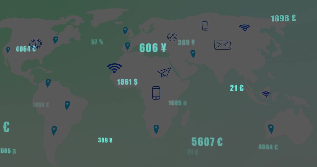 Global Network and Digital Connectivity with Currency Distribution