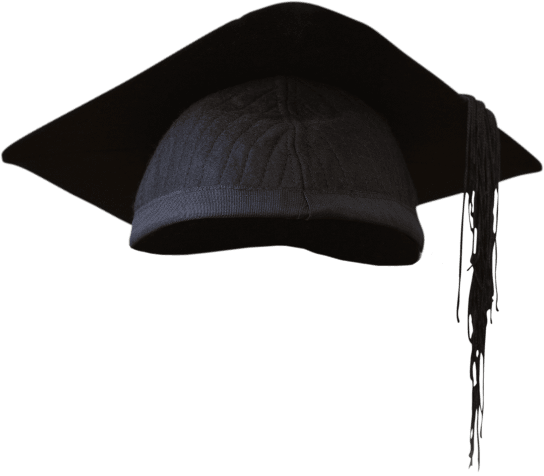Transparent Black Graduation Cap Isolated on Background