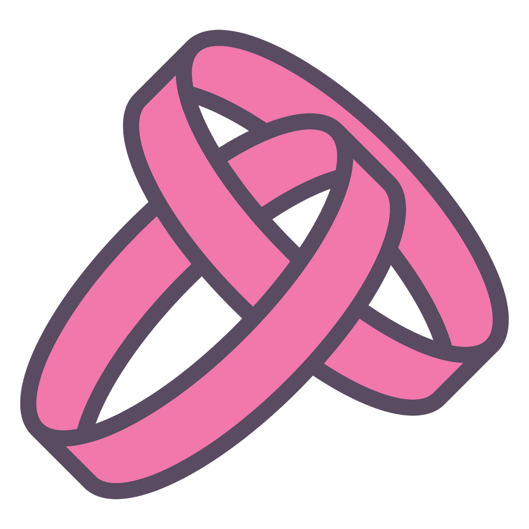 Tangled Pink Ribbon Rings on Transparent Background for Versatile Use