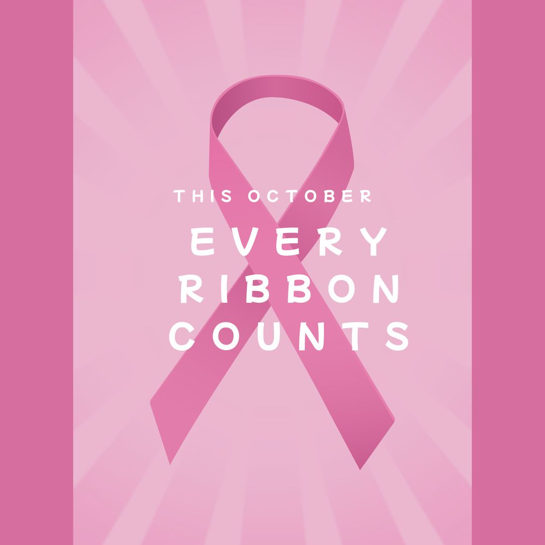 Breast Cancer Awareness Every Ribbon Counts Pink Ribbon Poster - Download Free Stock Templates Pikwizard.com