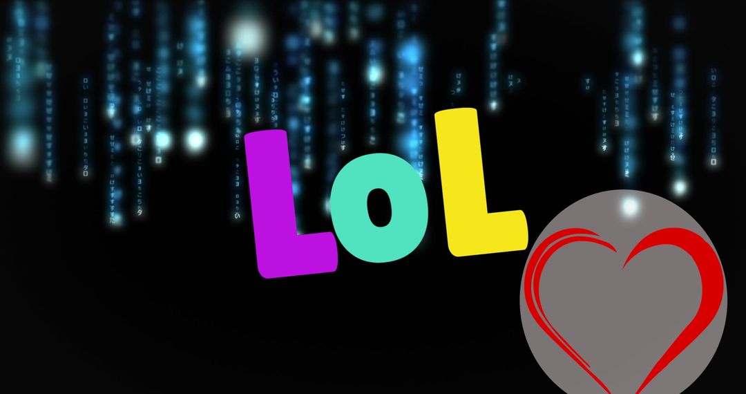 Colorful LOL Text Over Futuristic Digital Background