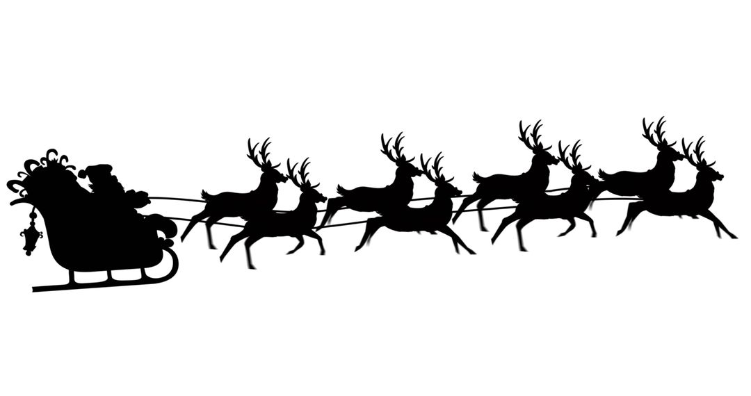 Santa Claus Silhouette with Sleigh and Reindeer - Free Images, Stock Photos and Pictures on Pikwizard.com