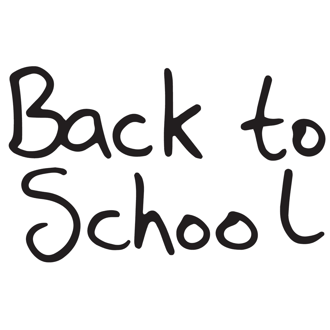 Handwritten Back to School Text on Transparent Background