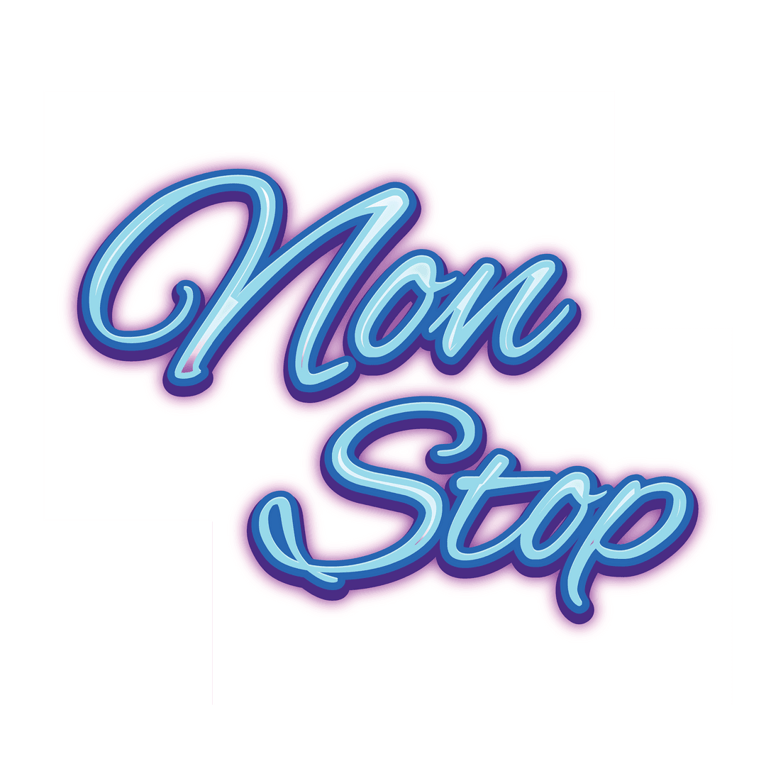 Non Stop Vector Text on Transparent Background Illustration