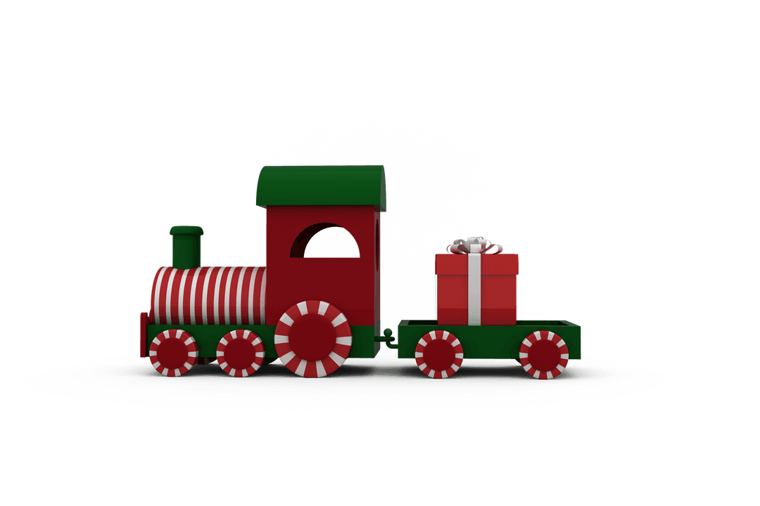 Transparent Christmas Train with Gift Boxes