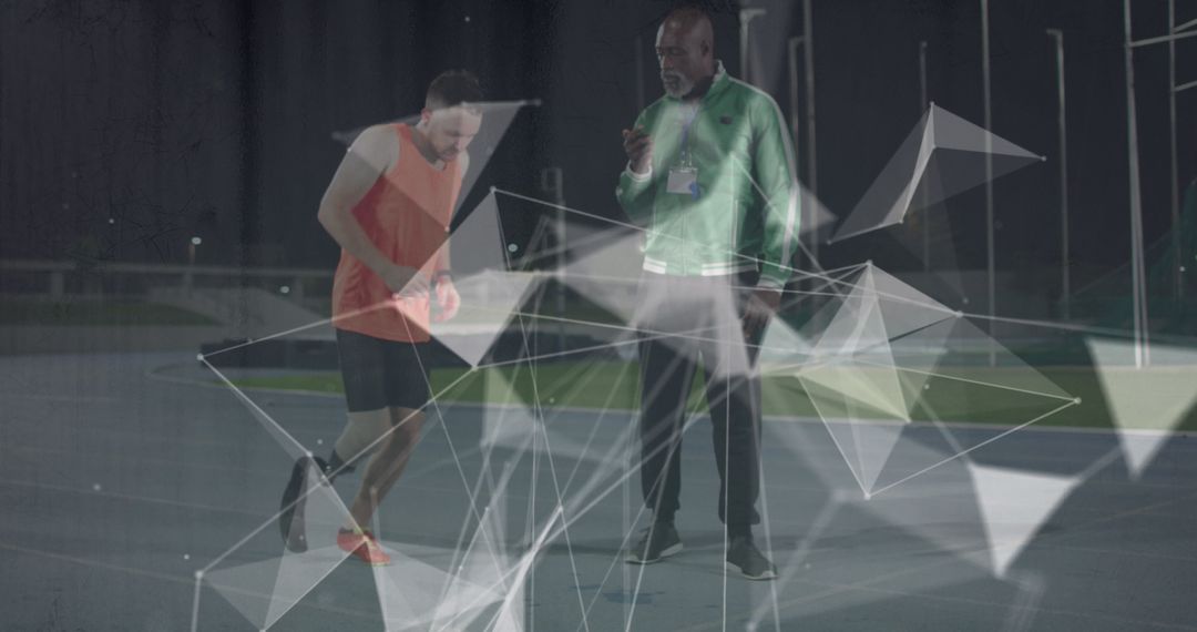 Athlete with Running Blade Training with Coach