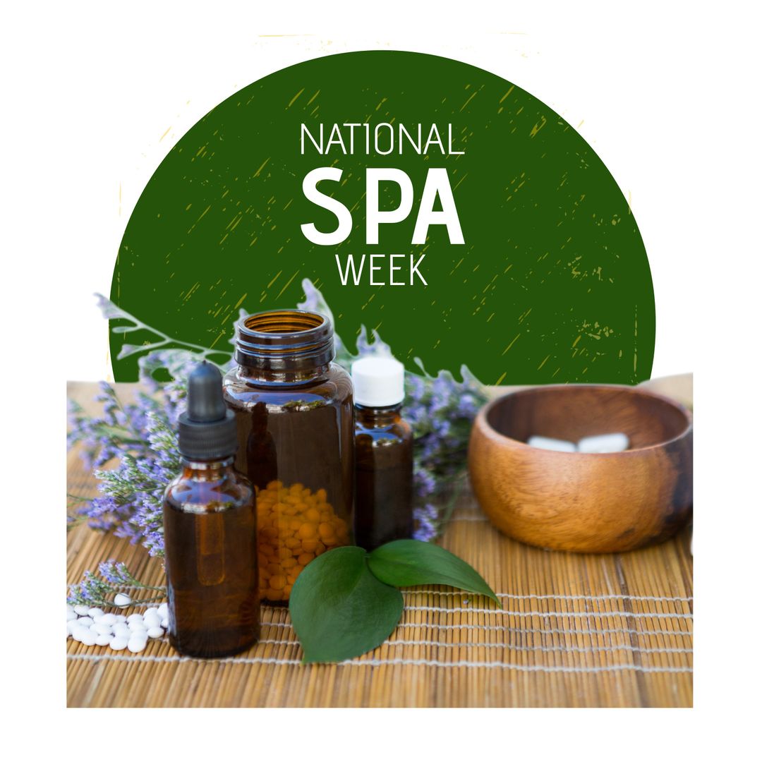 National Spa Week Campaign with Herbal Essential Oils Display