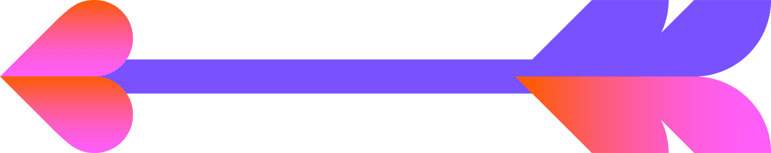 Colorful Gradient Heart Arrows on Transparent Background