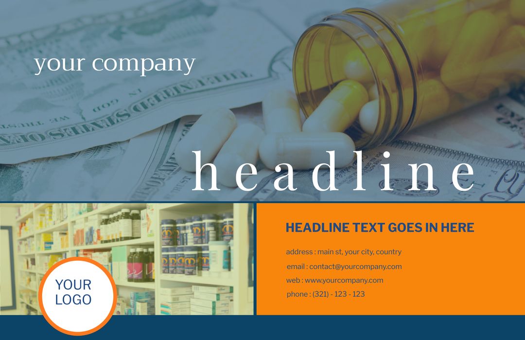 Financial Insight Brochure Template Featuring Currency and Magnifying Glass