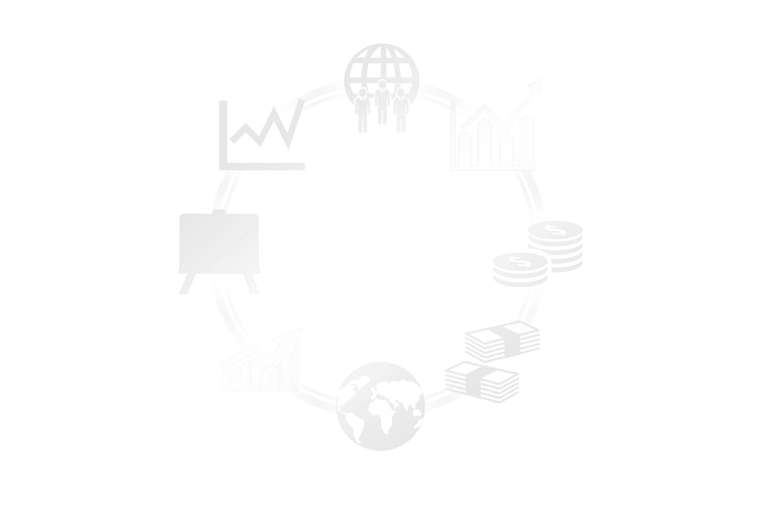 Transparent Economical Symbols Illustration on Circle Layout