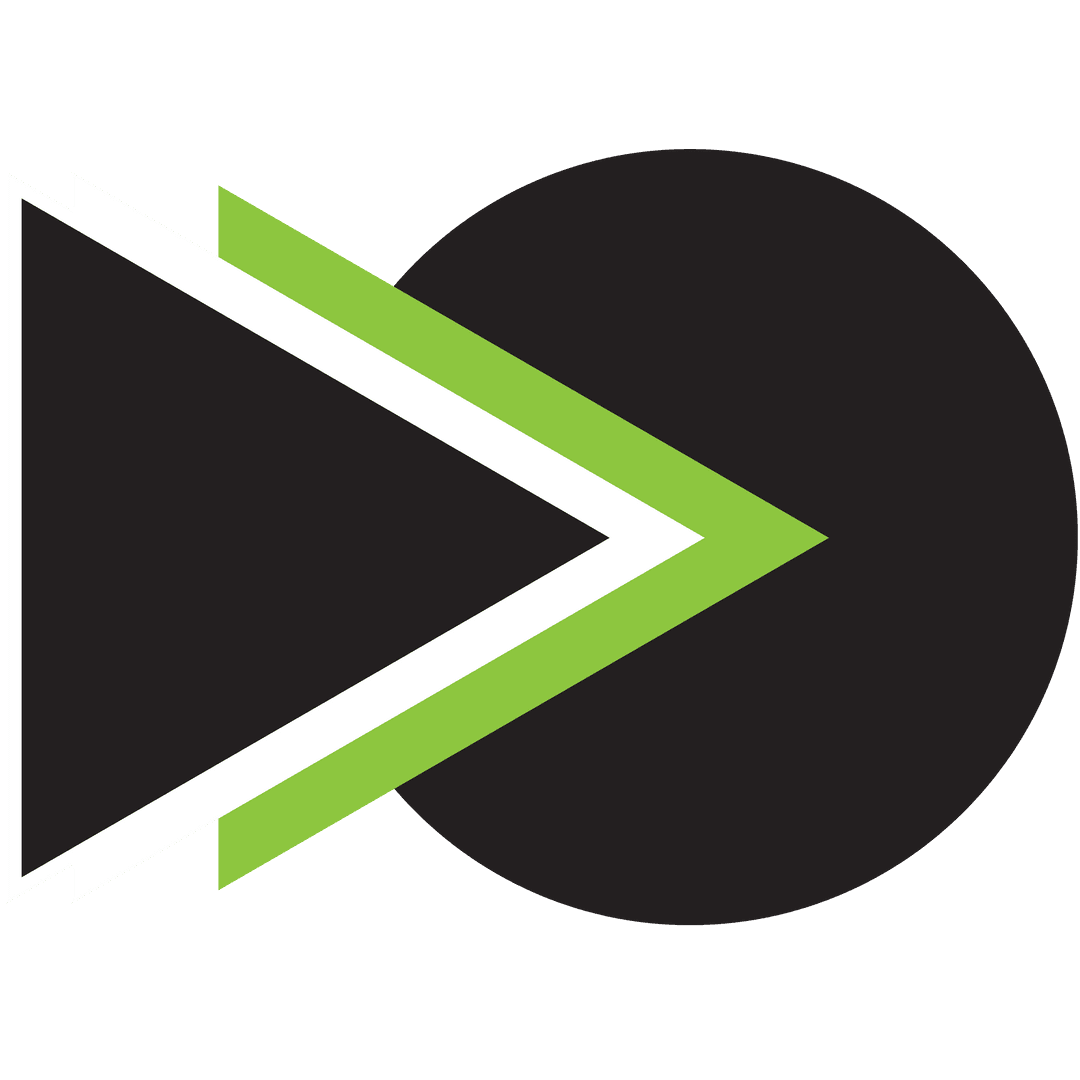 Abstract Black and Green Arrowhead on Transparent Background