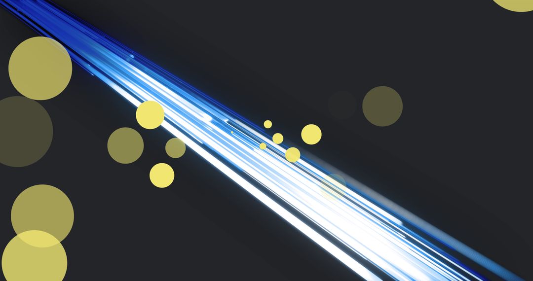 Luminescent Light Trails with Vibrant Yellow Circles