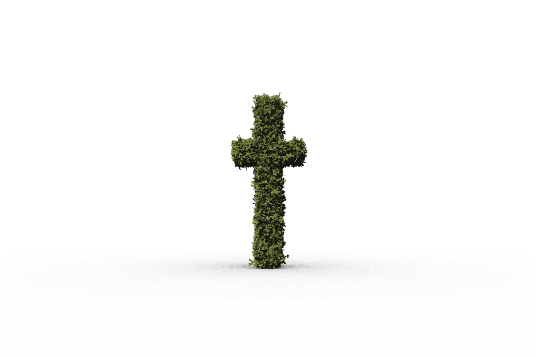 Creative Letter T with Grass on Transparent Background