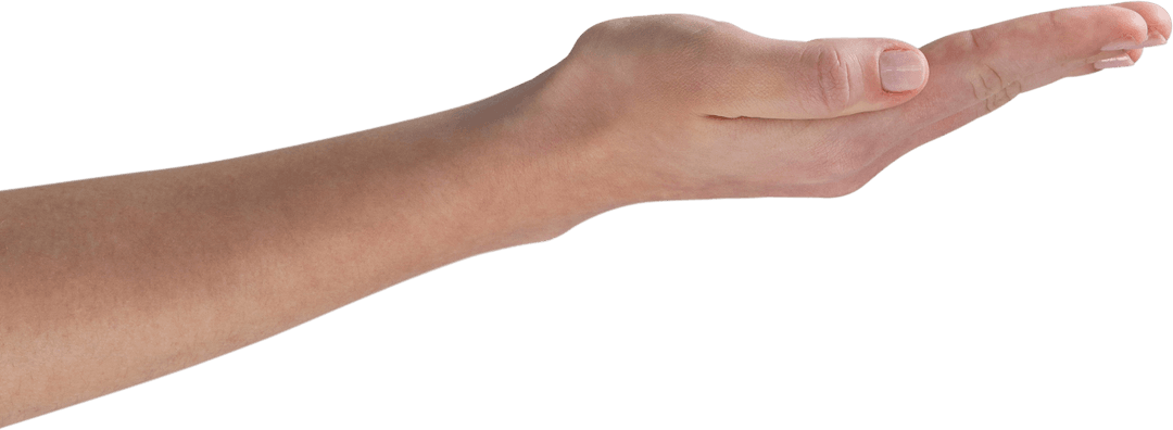Cropped Transparent Arm Outstretched Hand Gesturing