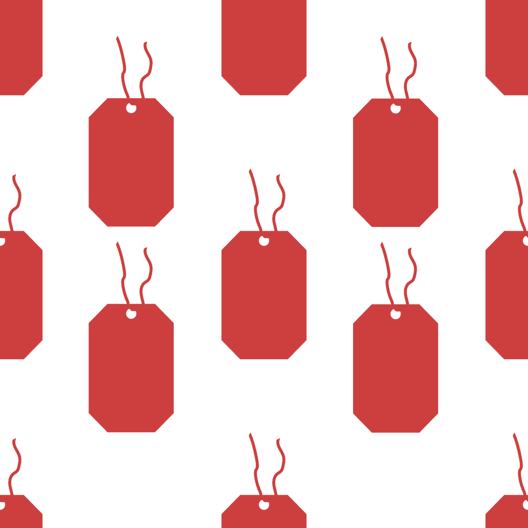 Transparent Pattern of Red Price Tags for Shopping Theme