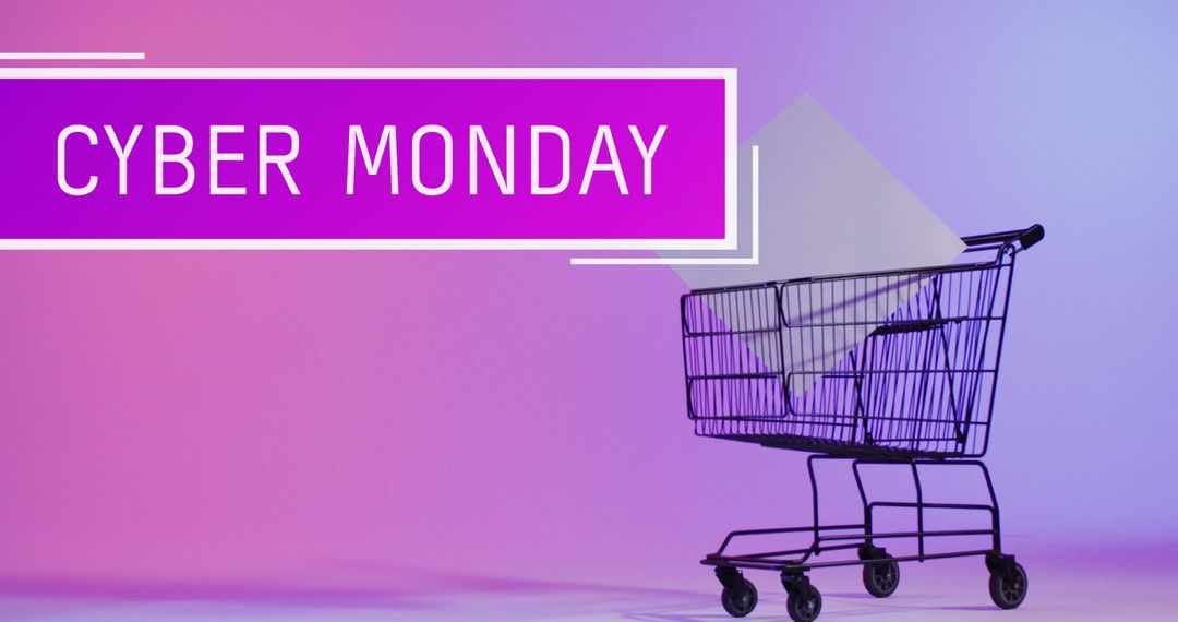 Cyber Monday Shopping Cart with Abstract Background