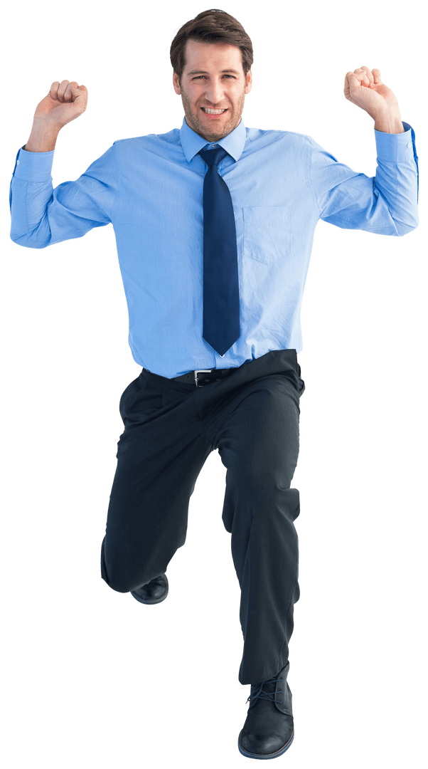 Transparent Businessman Strength and Determination Pose