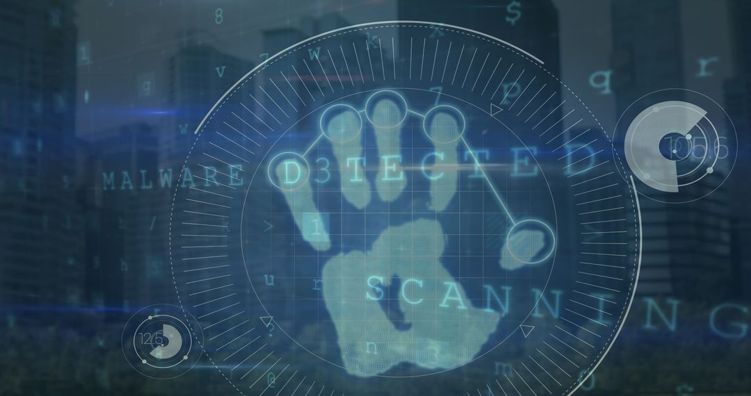 Digital Security System with Handprint and Binary Overlay