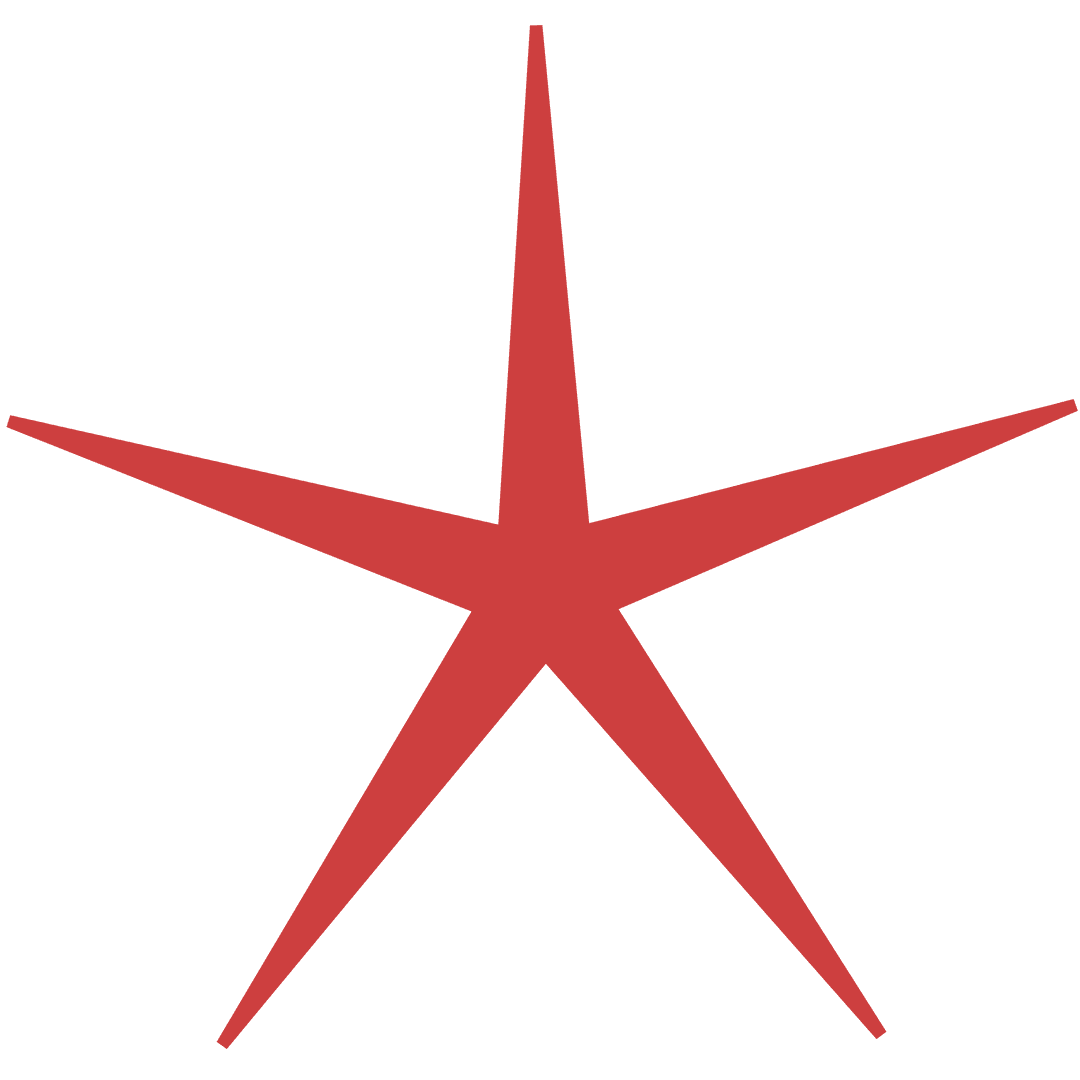 Elegant Red Star Design on Transparent Background
