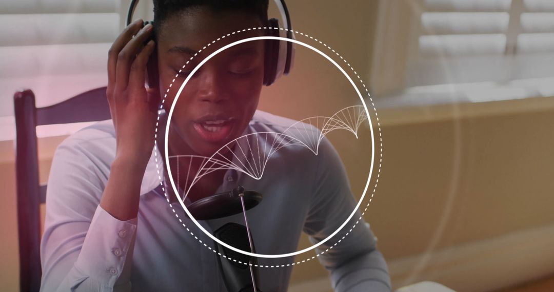 Podcaster Using Professional Equipment at Home Studio