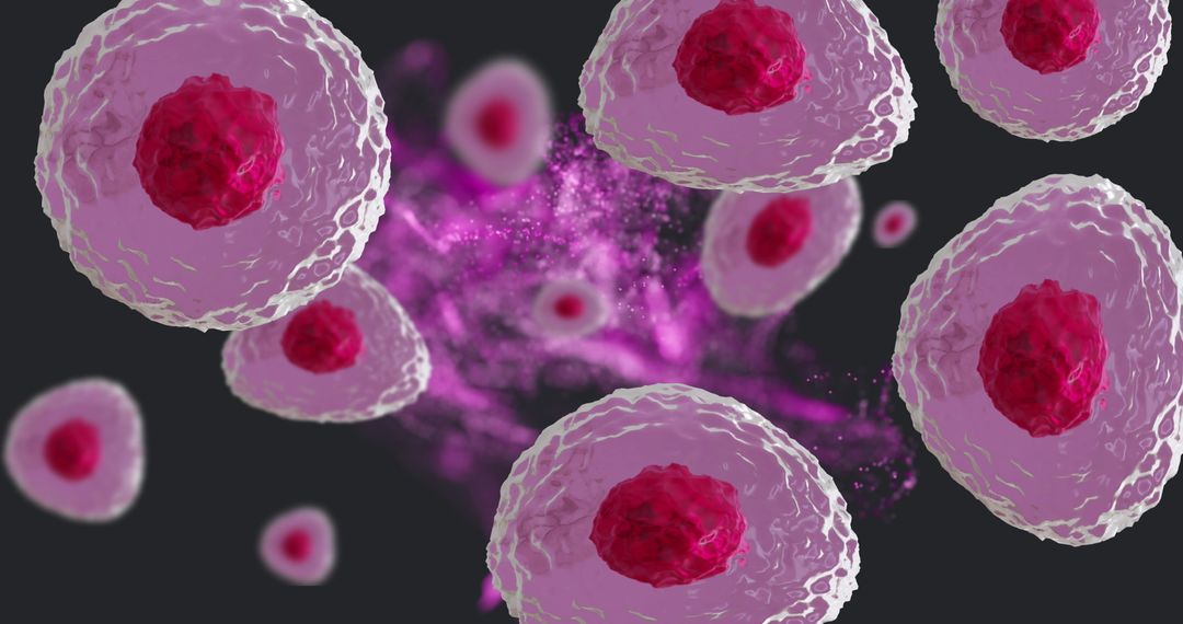 Digital Rendering of Human Cells Illustrating Scientific Research