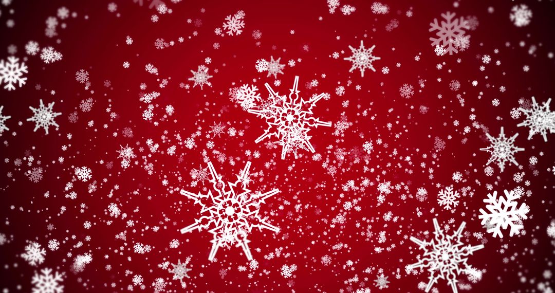 Elegant Snowflakes on Red Seasonal Backdrop