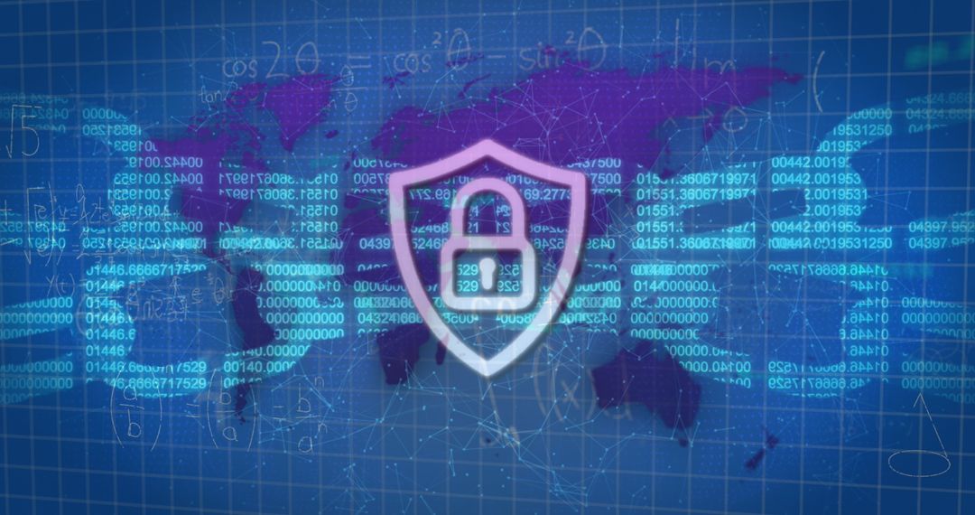 Cybersecurity with Global Padlock Security Icon