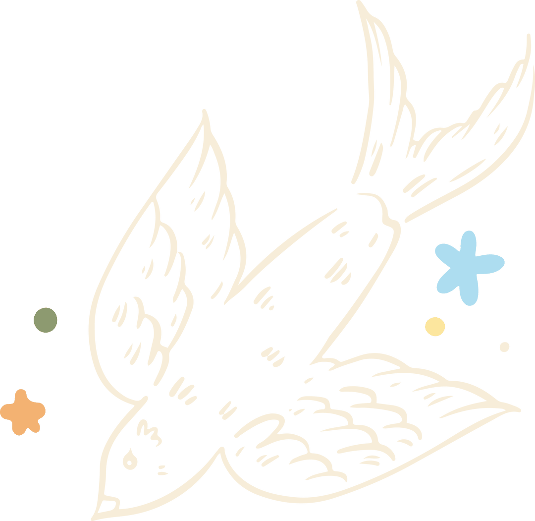 Elegant Swallow Bird Illustration with Decorative Shapes on Transparent Background