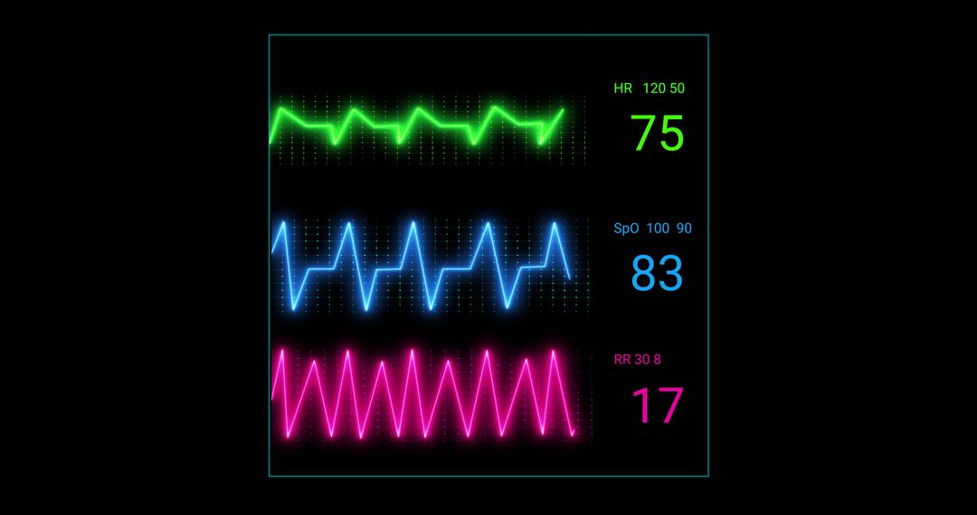Colorful Vital Signs Monitor Display Electronic Graphics