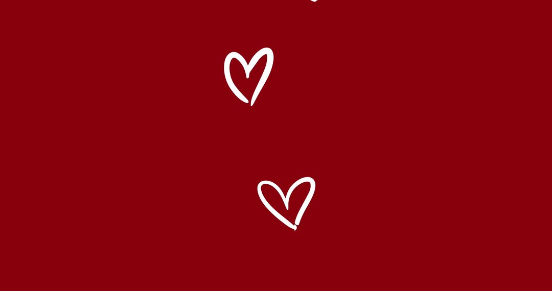 Minimalist Heart Pattern on Vibrant Red Background