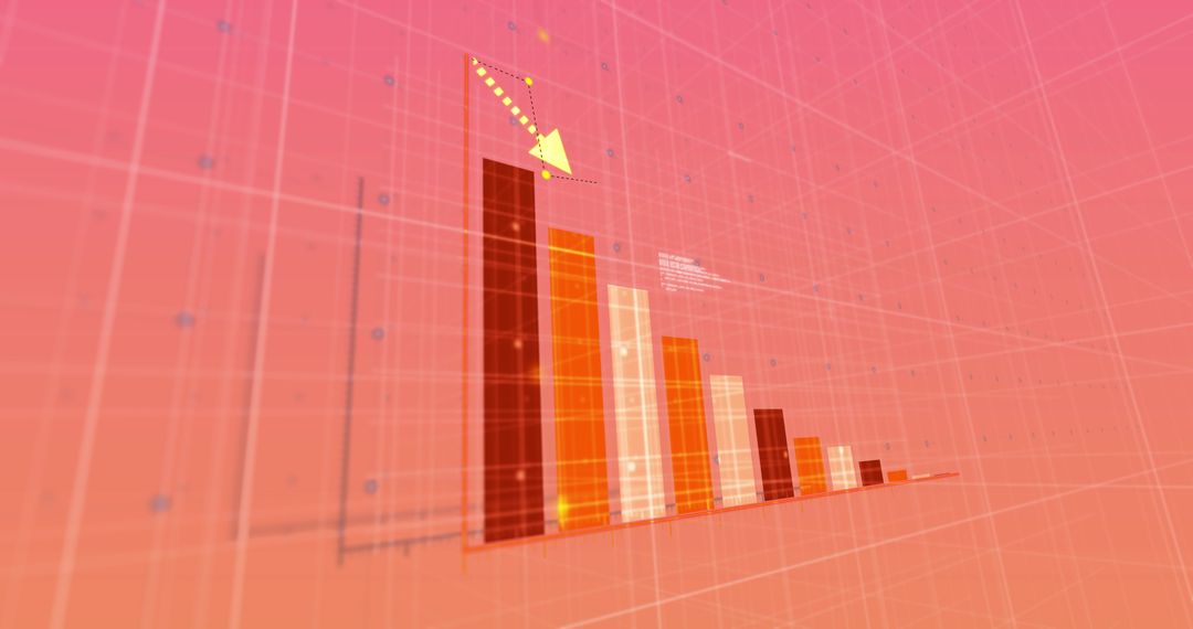 Digital Graph Data Analysis on Abstract Pink Background