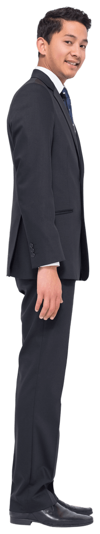 Confident Smiling Businessman in Suit on Transparent Background