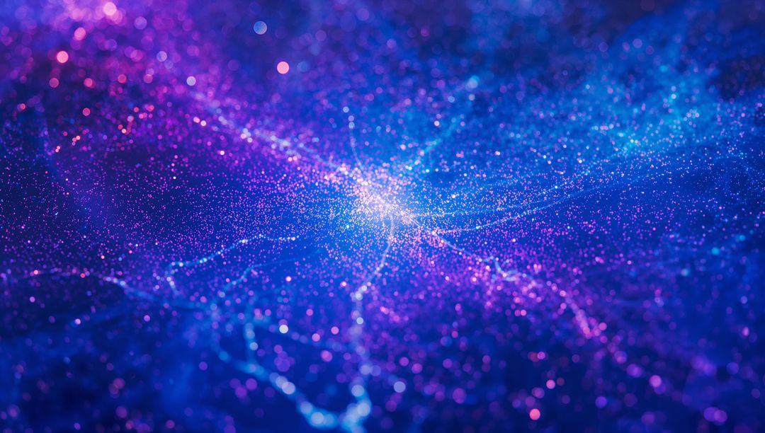 Radiating Particles in a Cosmic Field with Vibrant Light Filaments