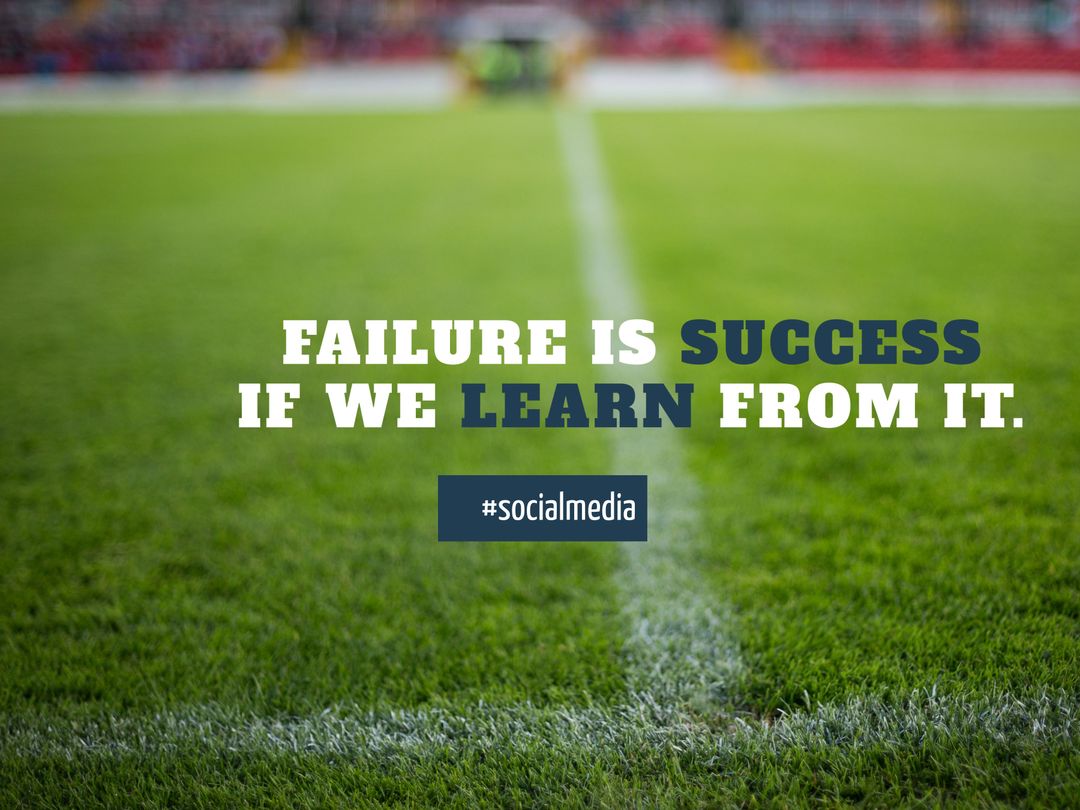 Inspirational Quote on Sports Field Emphasizing Resilience