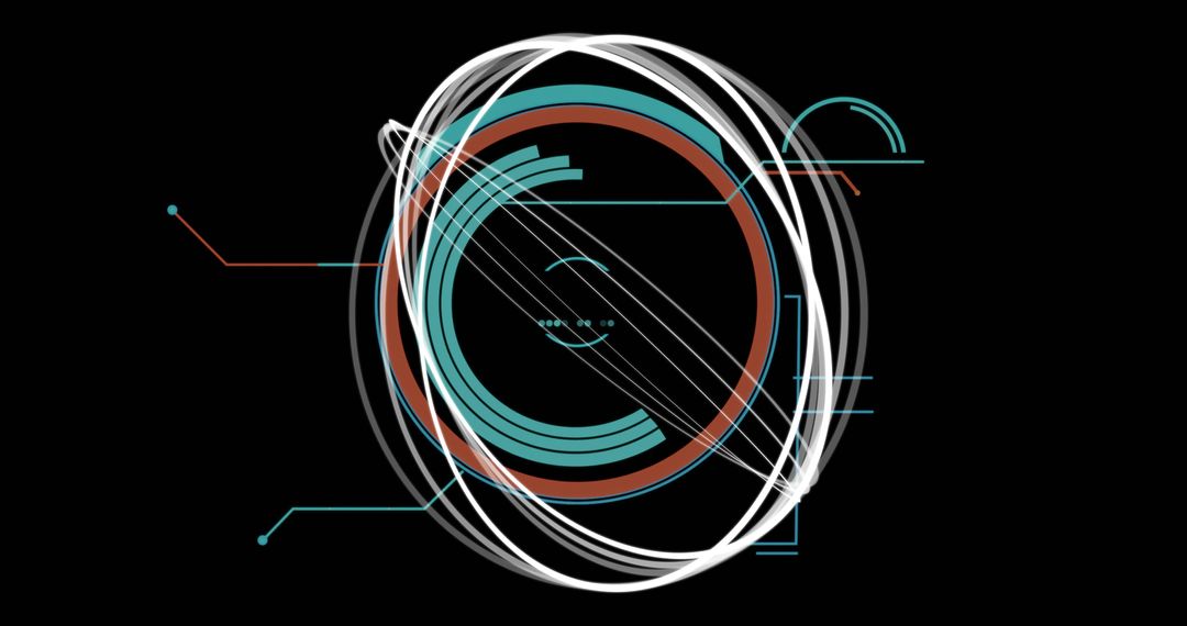 Futuristic Interface with Concentric Circles on Digital Canvas