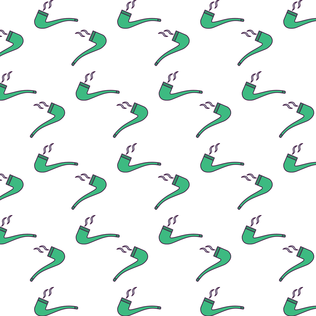 Seamless Pipe Pattern on Transparent Background Illustrates Tobacco Concept