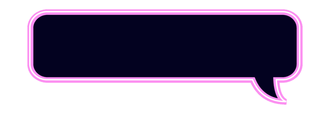 Neon Glowing Speech Bubble Vector with Transparent Background