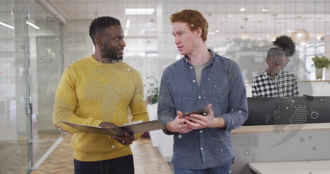 Professional Colleagues Collaborating in Open-Plan Office