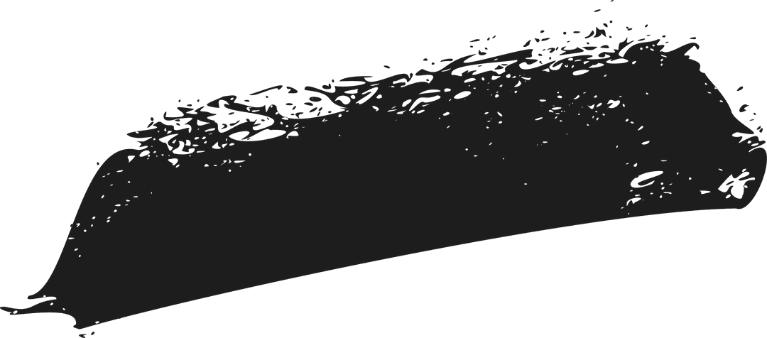 Abstract Black Brush Stroke on Transparent Background