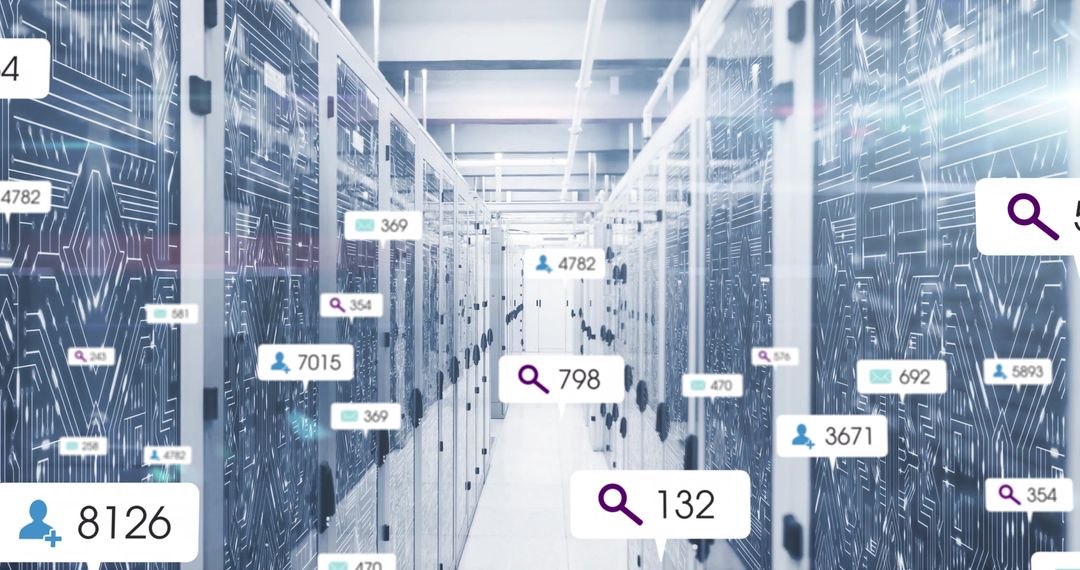 Digital Data Center with Servers and Emerging Technology Widgets