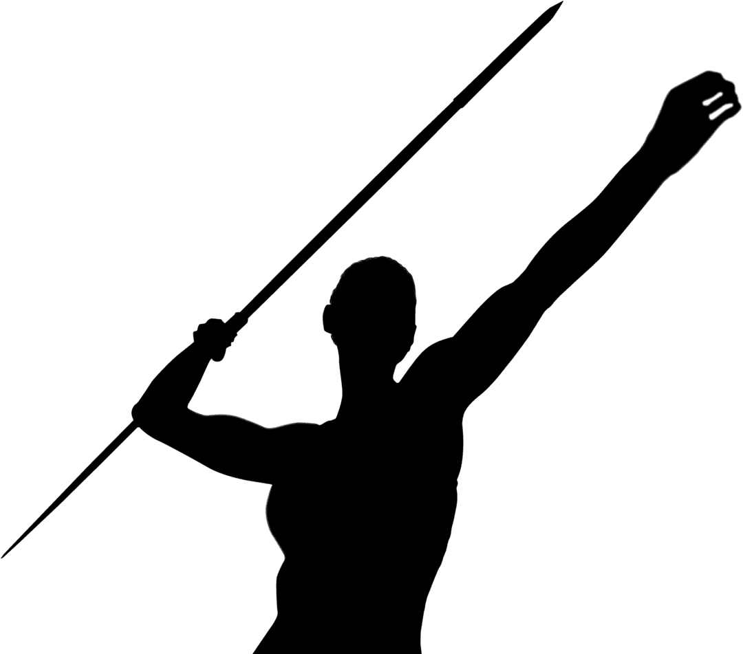 Transparent Silhouette of Female Javelin Thrower Athlete